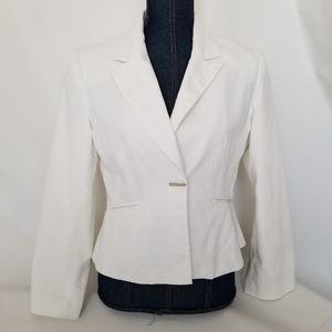 #1050 Preowned A-Line White Cotton Stylish Jacket 6